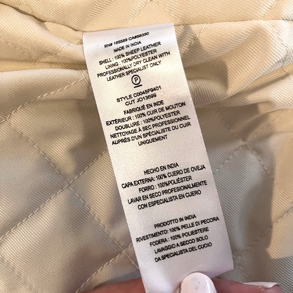 Joie Cream Leather Motorcycle Jacket - Picture 5 of 6